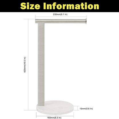 SUS304 Stainless Steel L-Shaped Hand Towel Holder, Thickened Base Bathroom Towel Rack for Countertop Vanity, Brush