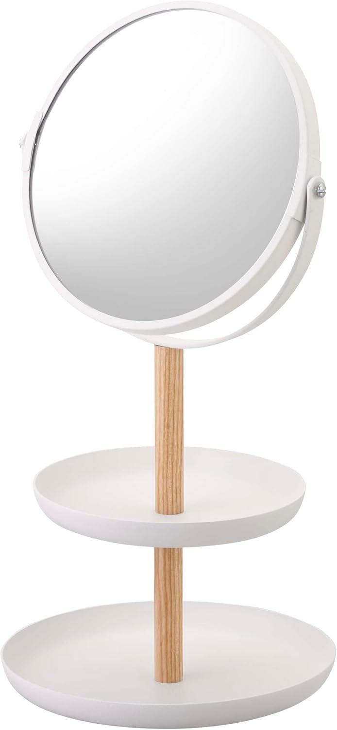 YAMAZAKI home Tosca Accessory Trays/Mirror, White