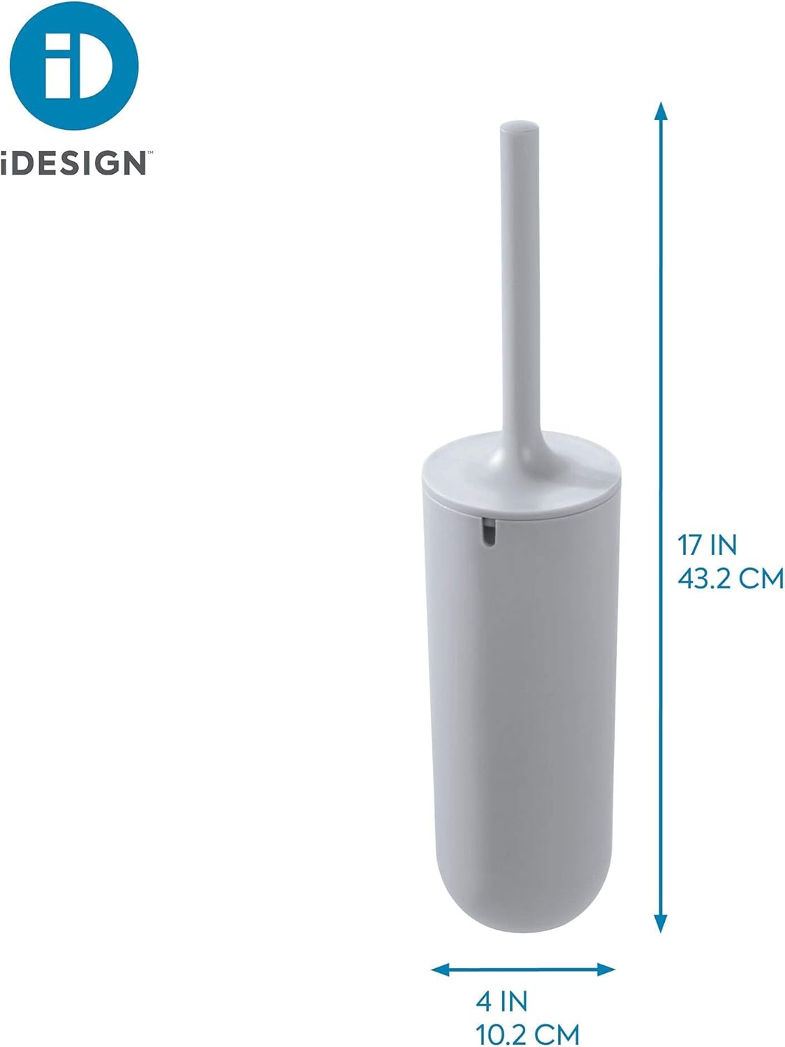 iDesign Cade Bowl Brush and Holder, Toilet Cleaning Set for Bathroom, Matte Gray (2 Each)
