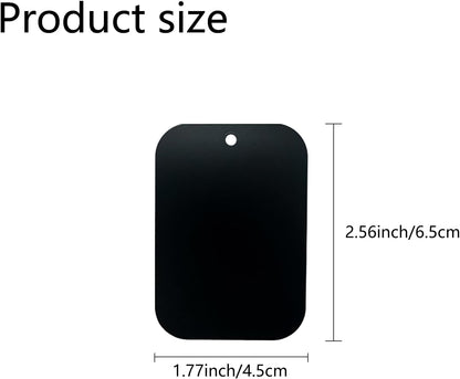 Mount Metal Plate（12Pack） for Magnetic Car Mount Phone Holder with Full Adhesive for Phone Magnet, 12X Rectangular (Black)