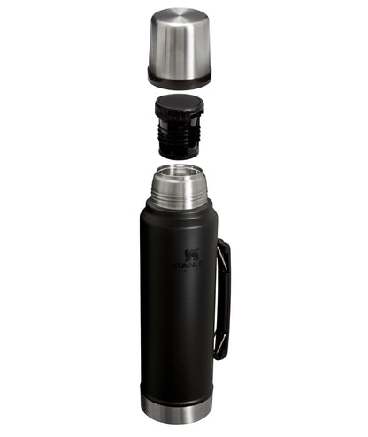Stanley Classic Legendary Vacuum Bottle 20 oz | Wide Mouth with Leakproof Cup Lid | Keep Drinks Hot or Cold | Packable for Travel | Insulated Stainless Steel Thermal Bottle | BPA-Free | Black 2.0