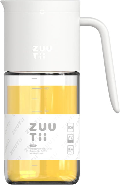 18.6oz Zuutii Olive Oil Dispenser Bottle Auto Flip Glass Vinegar Bottle with No-Drip Spout for Kitchen Cooking, Oil