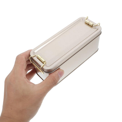 MAGICLULU Multipurpose Rectangular Metal Box with Lid Elegant Storage Container for Cookies Candy Snacks Decorative Tin Can for Food Preservation Daily Use