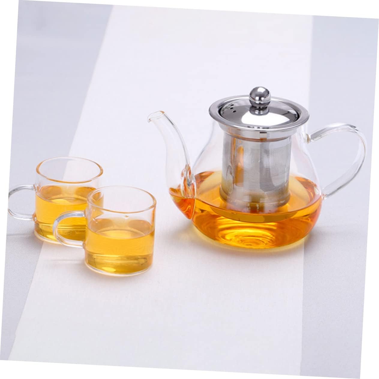 1 Set Teapot Loose Leaf Tea Maker, Glass Tea Pot with Water Pitcher and Stainless Steel Infuser