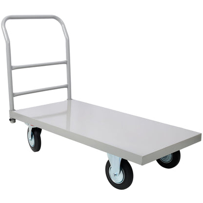 Industrial Heavy Duty Platform Truck Flat Dolly Cart with Wheels 2000 LB Capacity Steel Smooth Deck Moving Equipment for Warehouses