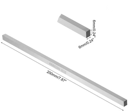XMHF 3pcs Lathe HSS Square Cutting Tool Bits Bar Rectangular Lathe Fly Cutter Mill Blank 6x6x200mm