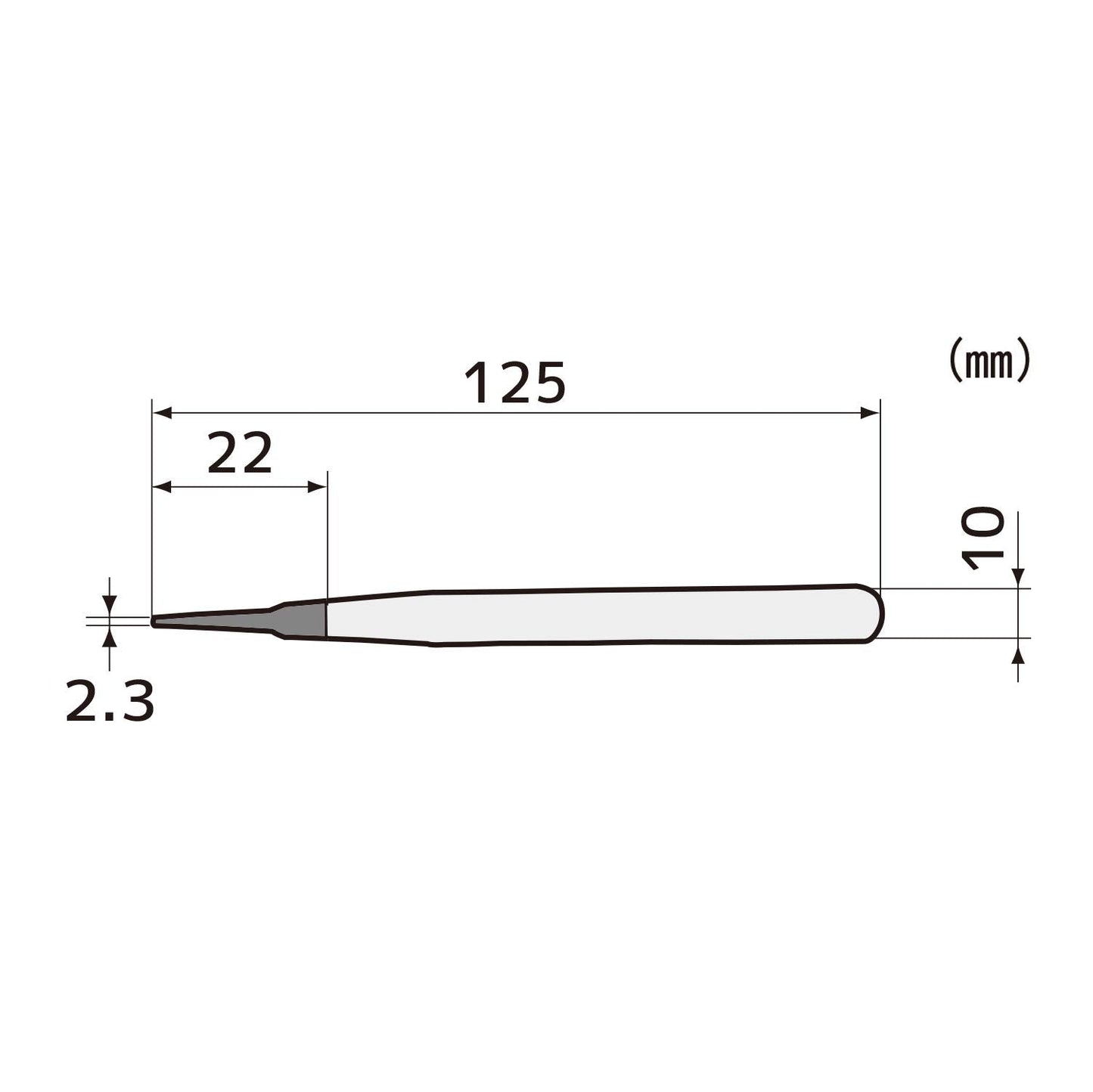 Engineer ESD Tweezers, Anti-Static Electricity, Flat Type, 4.9 inches (125 mm), PTZ-46