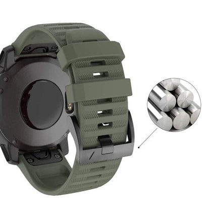 ISABAKE Watch Band for Garmin Fenix 7X/Fenix 6X/Fenix 5X, 26mm QuickFit Silicone Wristband for Fenix 8 51mm/Enduro 2/3