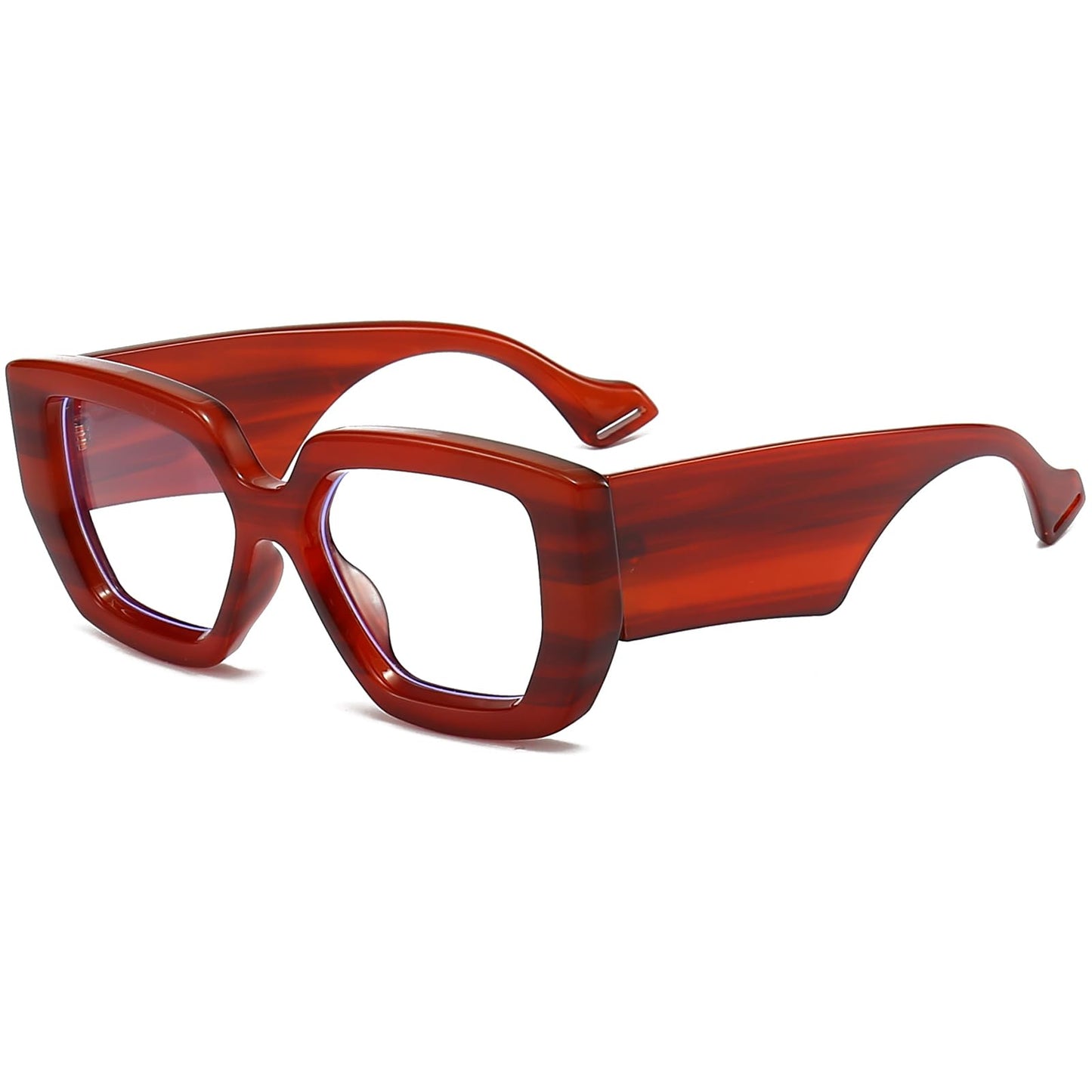 AIEYEZO Thick Frame Blue Light Glasses Men Women, Fashion Square Computer Eyeglass Anti Eyestrain & Prevent Headache (Amber)