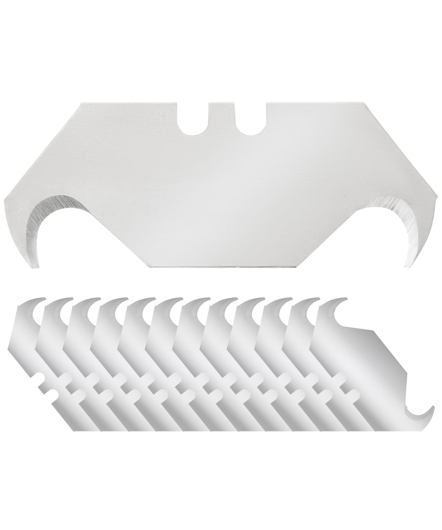 Bates- Utility Knife Blades with Hook Edge, 60 Pack, Carbon Steel, Silver, Replacement Blades for Box Cutter, Utility Knife Refills