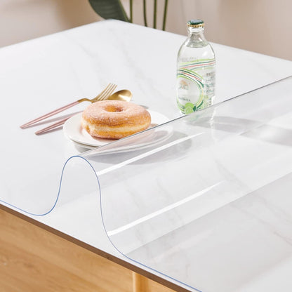 26 26 Inch, 1.5mm Clear Table Cover Protector x Thick Plastic Desk Protector Mat, Square Waterproof PVC Placemats