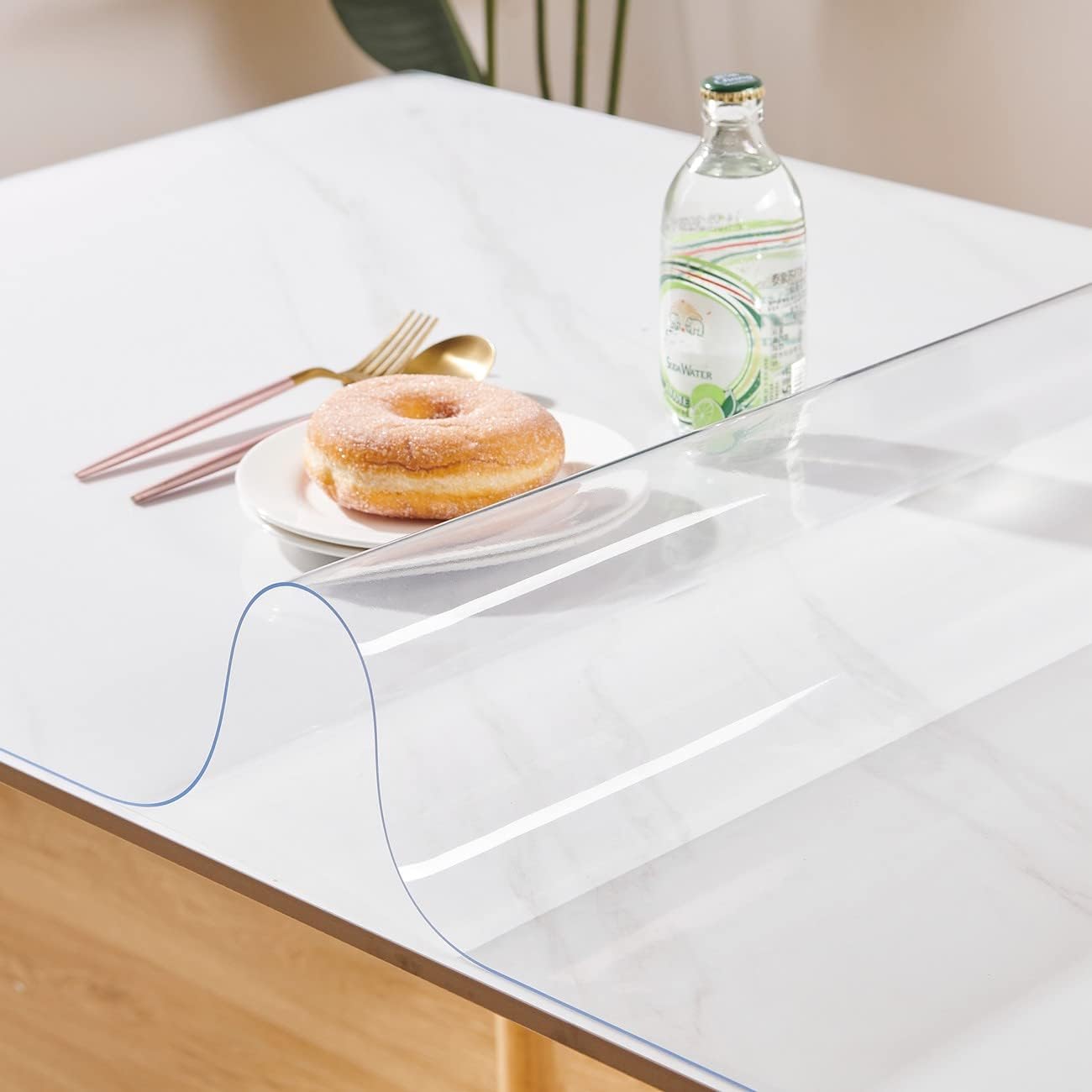 12 24 Inch, 1.5mm Clear Table Cover Protector x Thick Plastic Desk Protector Mat, Rectangular Waterproof PVC Clear
