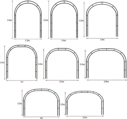 Metal Wedding Garden Arch Background Frame for Indoor and Outdoor Party Decorations (Black W1.4M*H2.3meters)