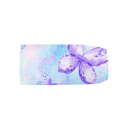 Datura Home Crib Bedding Set, 3-Piece Nursery Crib Bundle with Comforter, Crib Sheet & Skirt, Watercolor Butterfly Printed Bedding for Baby Boys & Girls (Butterfly Purple)