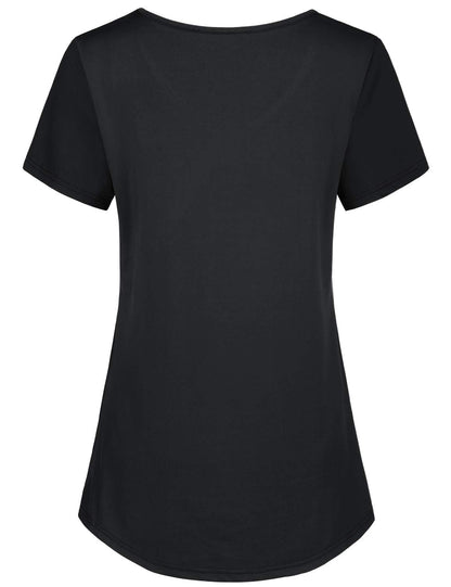 Kimmery V Neck T Shirts for Women Workout Tops for Women Summer Shirts Black XL