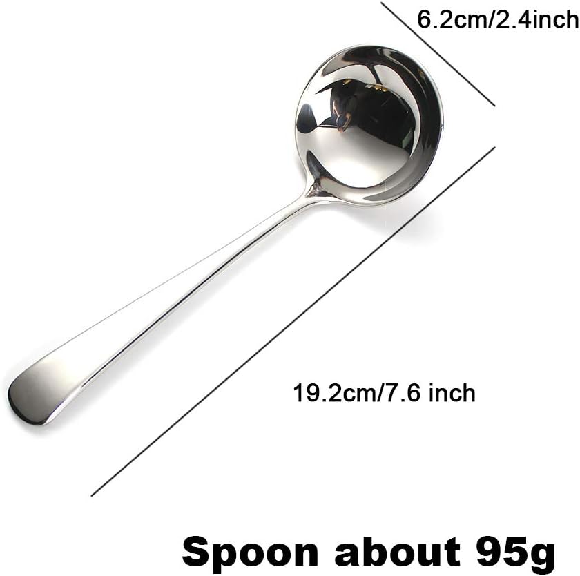 7.6'' Gravy Ladle Sauce Soup Spoon - Heavy Duty 18/10 Stainless Steel for Small Dishes (2 pcs)