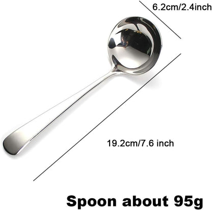 7.6'' Gravy Ladle Sauce Soup Spoon - Heavy Duty 18/10 Stainless Steel for Small Dishes (2 pcs)