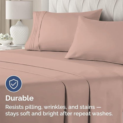 King Standard Pillow Cases - Ultra-Soft Hotel Quality Covers, Fade-Free & Wrinkle Resistant - 2 Piece Set in Mauve