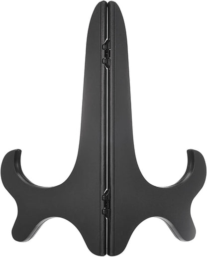 uxcell 3pcs 8" Easel Plate Holder, Wood-like Plastic Folding Display Stand for Decorative Picture Frame - Black
