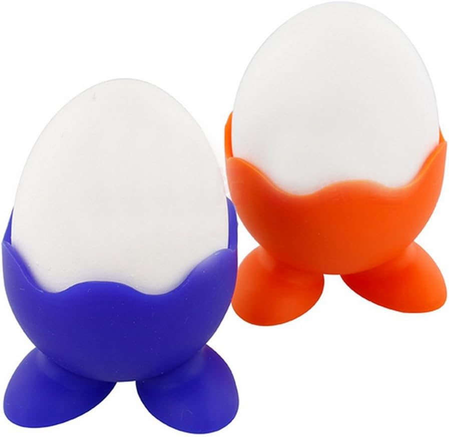 LABANCA 4 Pcs Silicone Soft Boiled Egg Holders, Rainbow Egg Cups, Perfect for Kitchen & Dining