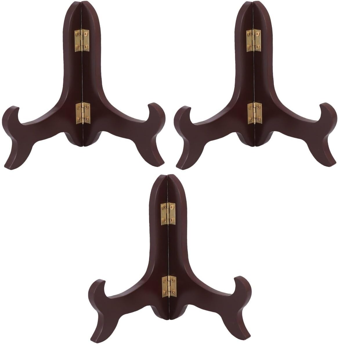 PRETYZOOM 3pcs Wooden Plate Stands for Display: 5 Inches Easel Display Holder, Table Top Easels for Photos
