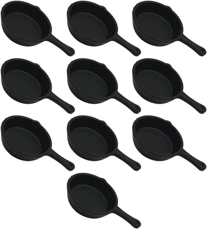 ARTIBETTER 10pcs Mini Cast Iron Skillet Set, Small Frying Pan for Dollhouse Kitchen Accessories