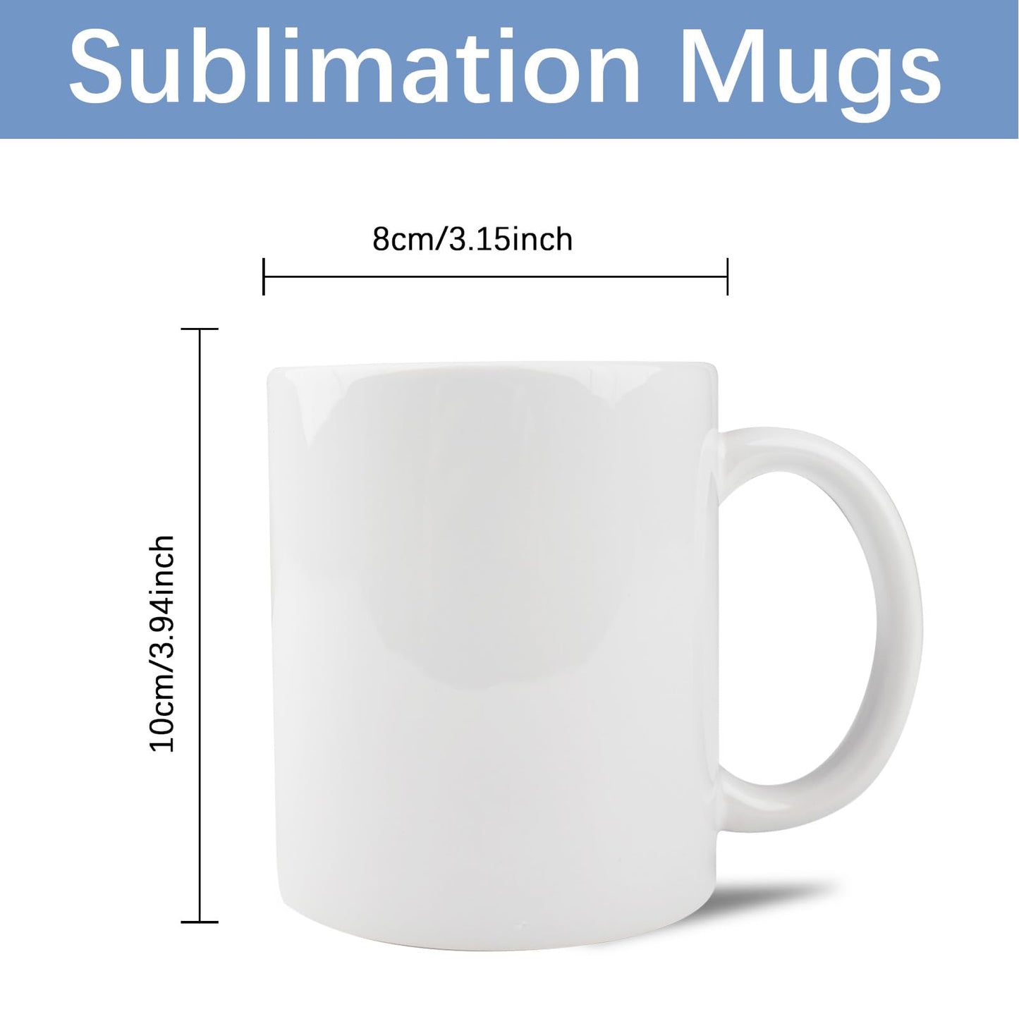 LaiHiulaan 48 PACK 11 oz sublimation mugs with boxes blank bulk products coffee cup with handle tazas para 11oz ounce white sublimation coffee cups (WHITE, 11OZ-48PCS)