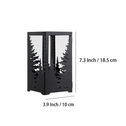 AIM & GGKK Wall Sconce Candle Holder - Set of 2 Black Forest Pine Tree Metal Rustic Candle Sconce for Wall Mount, Geometric Mountain Scene Wall Decor for Living Room, Bedroom