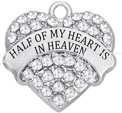 JUPPE Sympathy Gifts, Memorial Gifts for Loss of Loved One, Angel Wings Christmas Tree Ornament, Half of My Heart is in