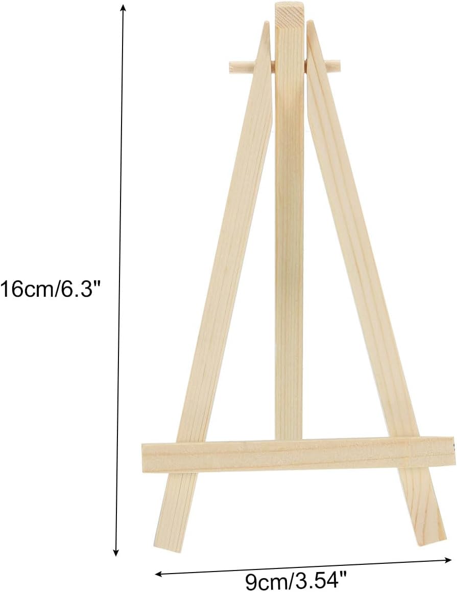 PATIKIL Mini Wood Display Easel, 8 Pack Small Tripod Tabletop Stand for Wedding Business Card Crafts