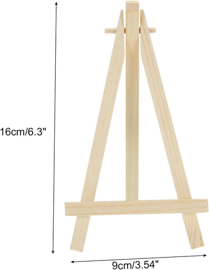 PATIKIL Mini Wood Display Easel, 8 Pack Small Tripod Tabletop Stand for Wedding Business Card Crafts