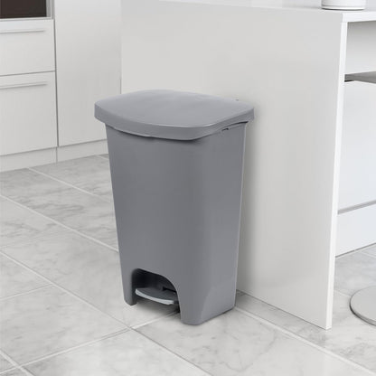 Glad Premium 20 Gallon Trash Can - Plastic Kitchen Waste Bin with Odor Protection of Lid, Stainless Steel Step On Foot Pedal and Garbage Bag Rings, Black