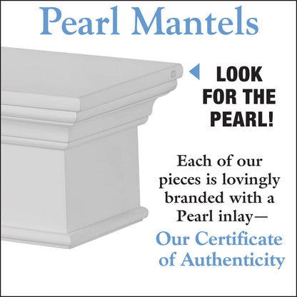 Pearl Mantels ARYB72610 Premium Grade A MDF White mantel shelf, Crisp White paint, 72"L x 9"D x 8"H, The perfect compliment to your hearth and home