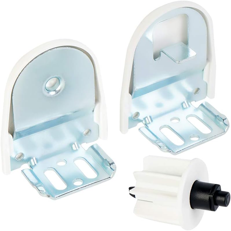 1-1/8" Roller Blind Repair Kit - Replacement Brackets Parts for 28mm Round Roller Shade Tubes, 1 Pair, White