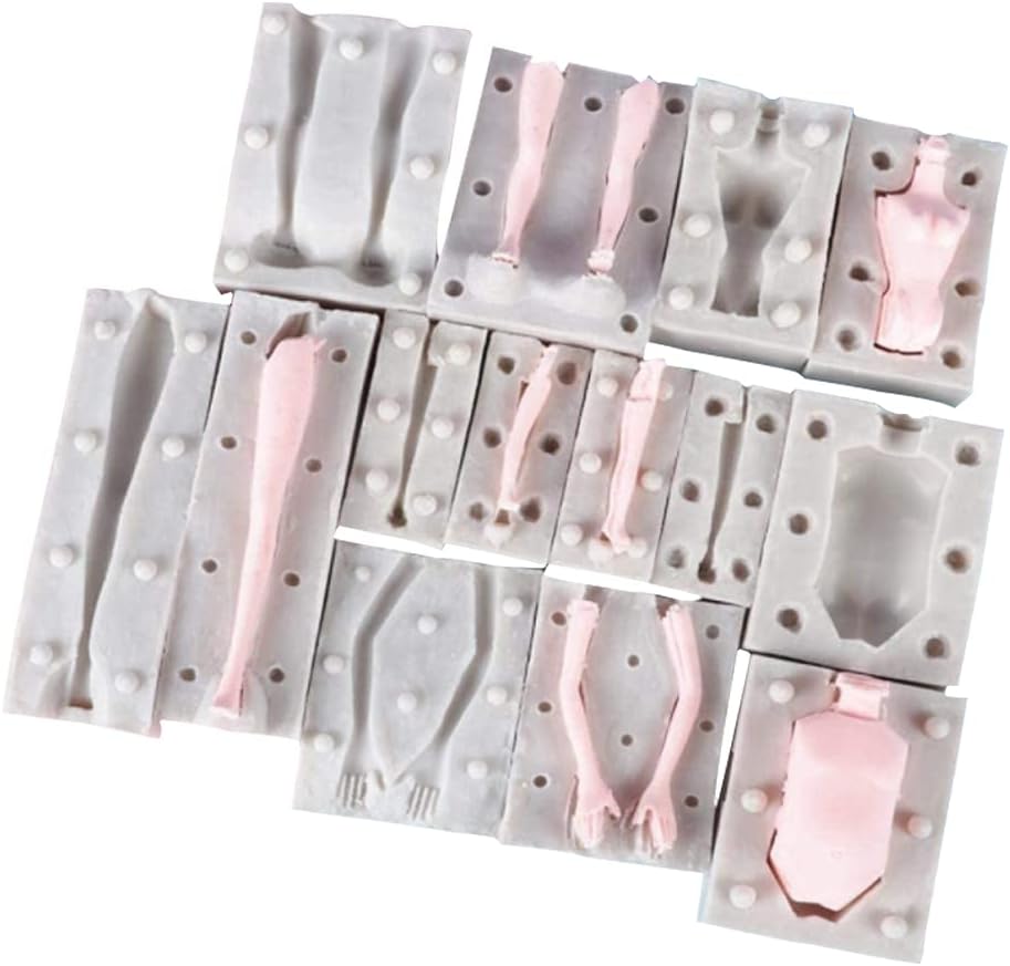7 Packs Dolls Body Leg Arm Model - Silicone Fondant Molds for DIY Cake Decorating Supplies
