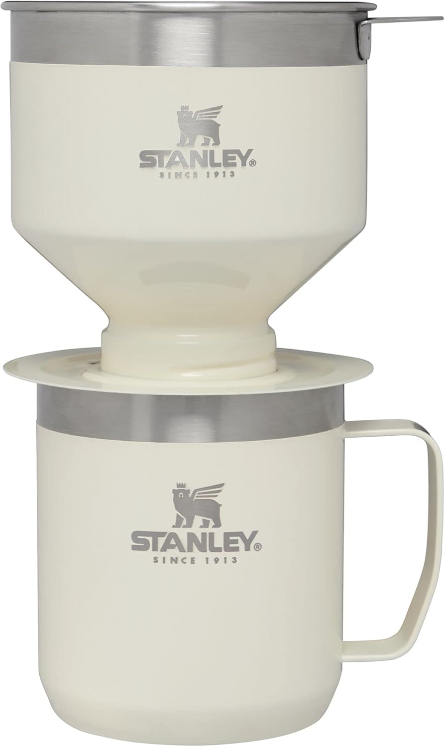Set 12 oz STANLEY Perfect Brew Pour Over | Camp Mug with Lid Included | Drip Coffee Maker with Reusable Filter |