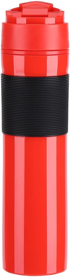Coffee Bottle, 350ml Portable Coffee Press Bottle for Travelling, Tea Coffee Maker, Red