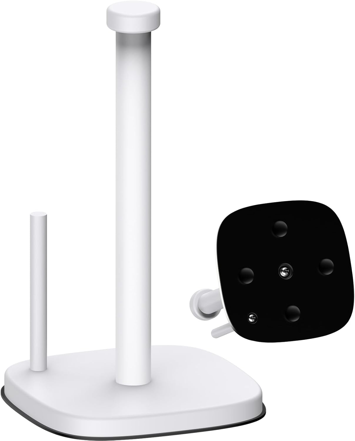 Standing Paper Towel Holder for Countertop, Stainless Steel with Weighted Base and Suction Cups for Kitchen and Bathroom