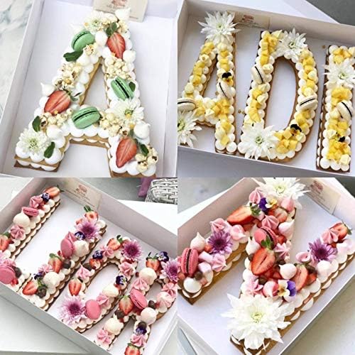 RAYNAG 26 Alphabet Cake Stencils, A-Z Letters Baking Template for DIY Cake Cookies