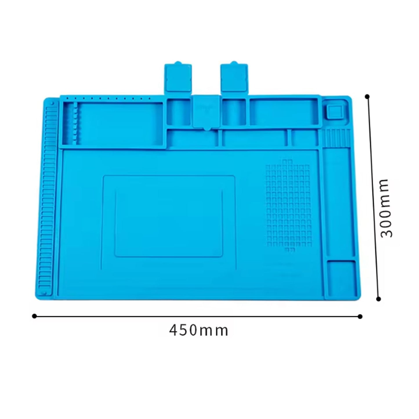 Heat Insulation Silicone Repair Mat with Scale Ruler and Screw Position for Soldering Iron, Electronic DIY,Reparing Phone and Computer Repair Size:17.7 x 11.8 Inches