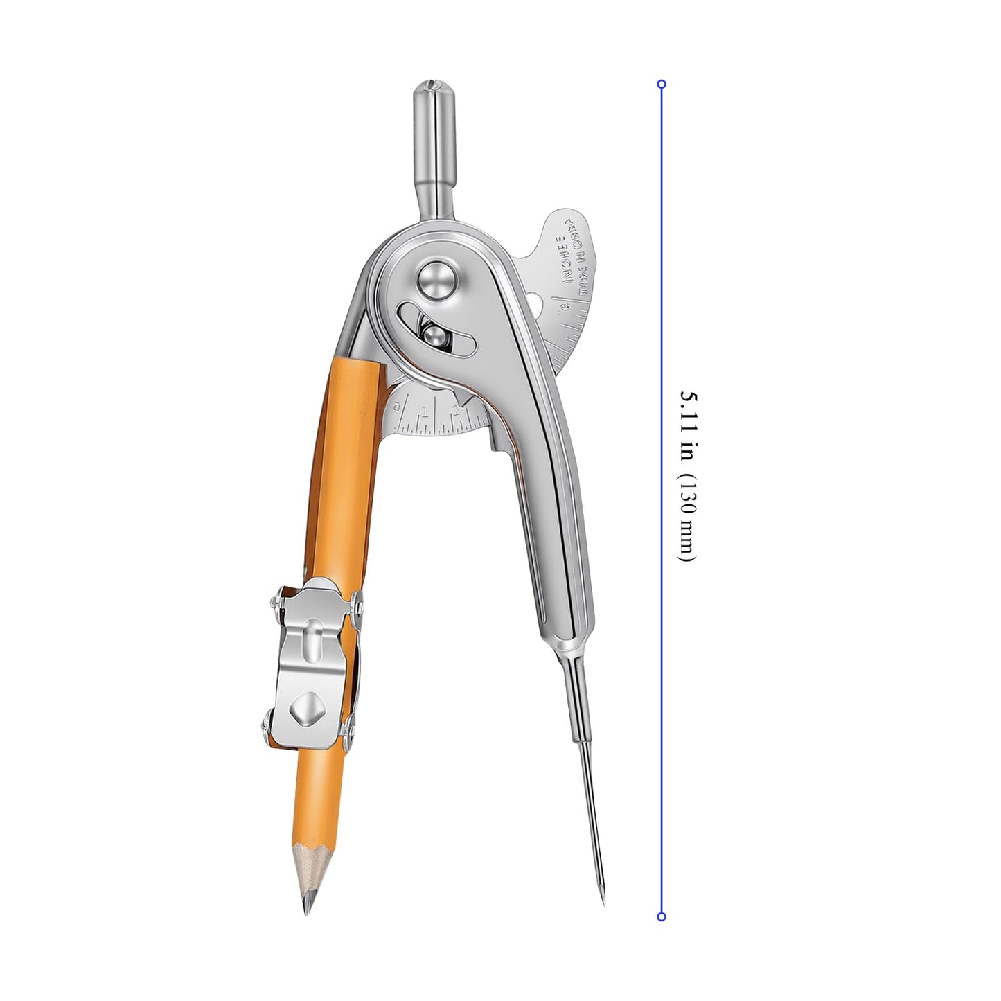 YUENPUN 30 Pieces Metal Geometry Compass with Pencil, 5 Inch Precision Drafting Compass for Office Woodworking Art Drawing