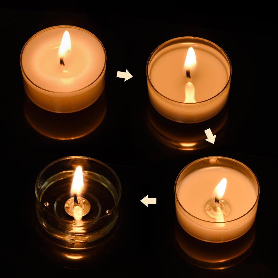 36PCS Pure Beeswax Tealight Candles, Natural Scent, Clear Cup,White