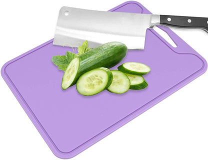 Chopping Blocks, Food Grade Silicone Cutting Boards with Deep Juice Grooves, Dishwasher Safe, 11.8 x 8.7 in