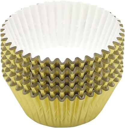 Standard Gold Foil Cupcake Liners, 100-Count Muffin Baking Cups for Party and More