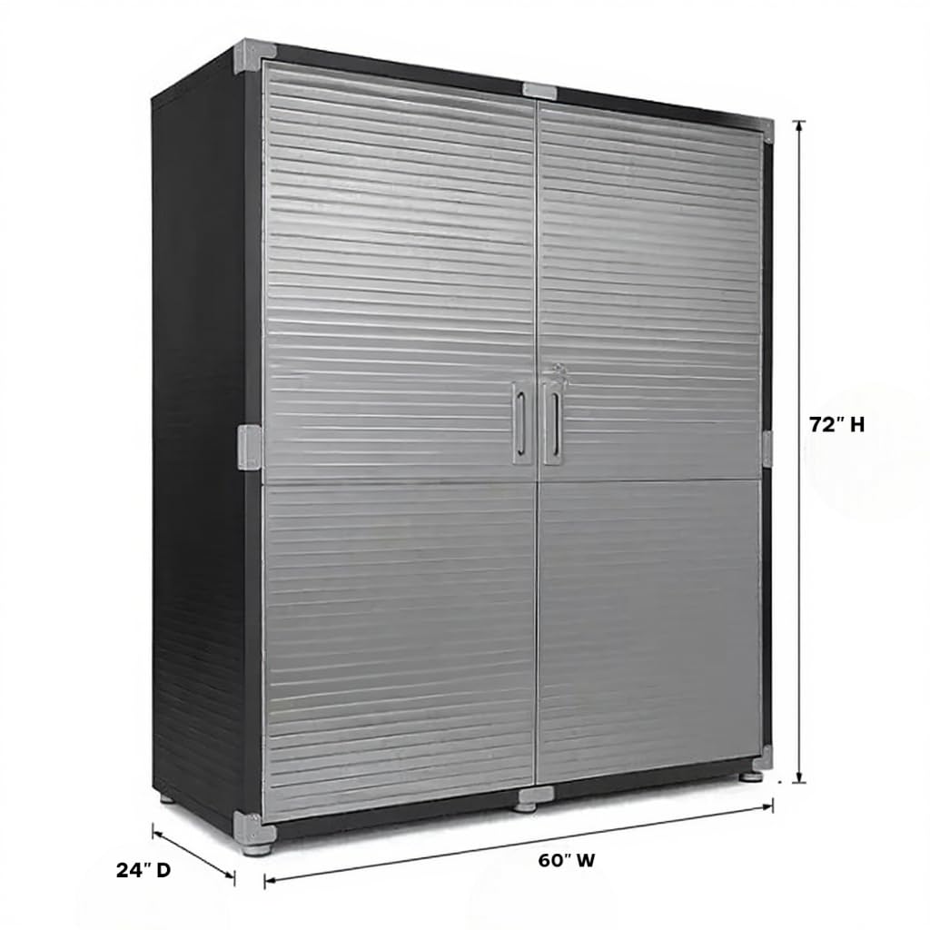 Heavy-Duty Commercial Storage Cabinet (Satin Graphite Black, 60" W x 24" D x 72" H)