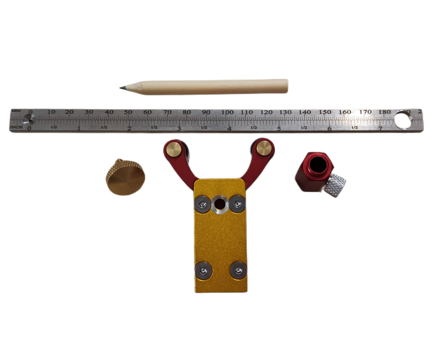Szliyands Latest Models Multifunctional scribing Ruler Parallel line Drawing Tool Gauge with Straight line arc Measurement DIY Woodworking scribing Tool