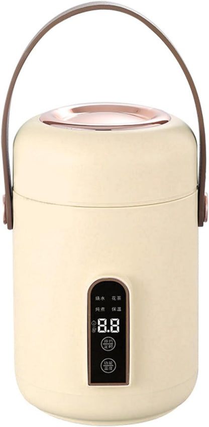 Portable Electric Stewpot, Mini Rice Cooker for Soup and Porridge, Efficient Heating for Home Kitchen Office (Beige)