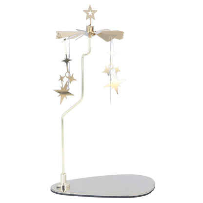 Rengue Rotating Candle Holder, Wind Design Stainless Steel Wind Design 5.1x4.1in Tray 7.1in Stand Height for Romantic Home Decor Wedding (#5)