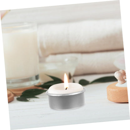 Uonlytech 15pcs Metal Candle DIY Candle Making Jars Essential Oil Cups Tealight Holders Decorative Tea Party Supplies