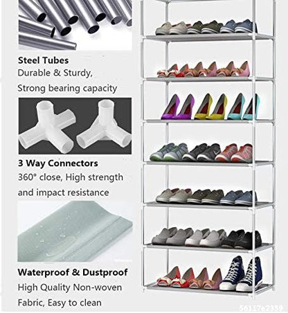 GREEF 10 30 Closet, Tier Pairs Shoe Rack with Dustproof Cover Large Shoe Storage Organizer Cabinet for Bedroom